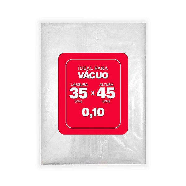 Saco Plástico para Vácuo 35cm x 45cm x 0,10 com 1000 unidades