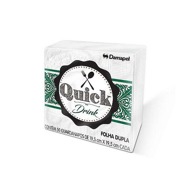 GUARDANAPO FOLHA DUPLA 19,5 X 19,5 CM C/50 QUICK