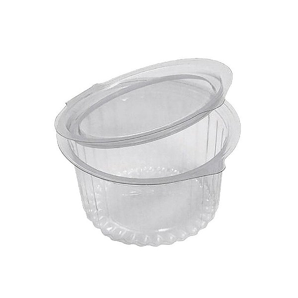 Pote Plástico Redondo Com Tampa 300mL G750 Cristal 200 unidades Galvanotek