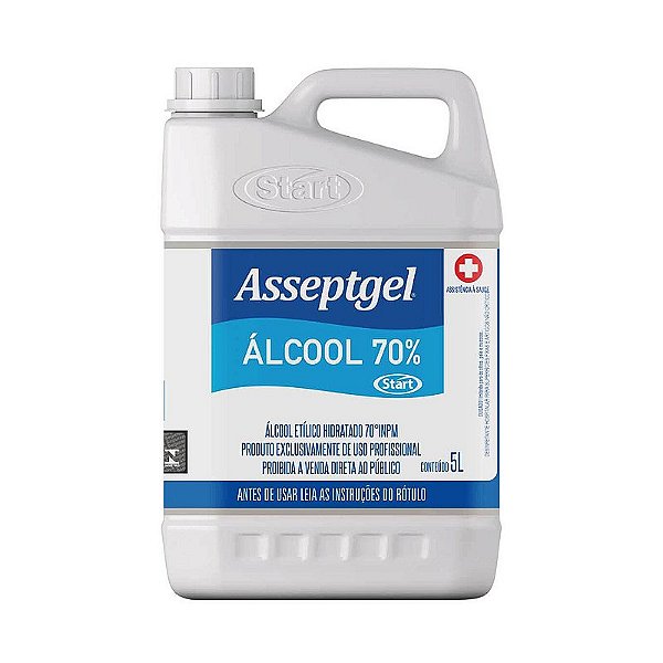 Álcool Líquido Hospitalar 70% INPM 5 Litros Asseptgel