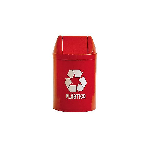 Cesto Plástico para Coleta Seletiva 14 Litros Vermelho (Plástico) Bralimpia