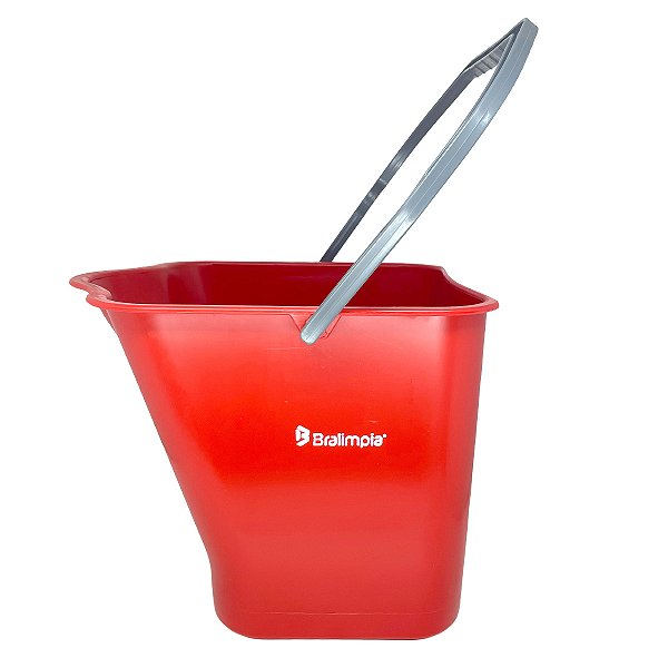Balde de Plástico com Alça 15 Litros Vermelho - Bralimpia
