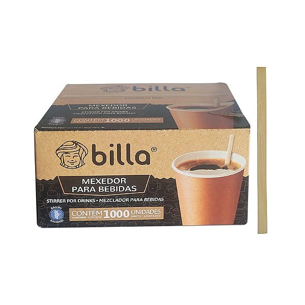 Mexedor para Café 11cm Bambu c/1000 Billa