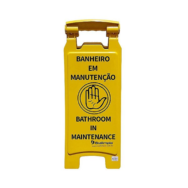 Placa Sinalizadora "Atenção! Banheiro em Manutenção" Bralimpia