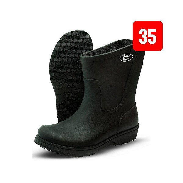 Bota Soft Boot Antiderrapante BB70 Preto Nº 35 Soft Works