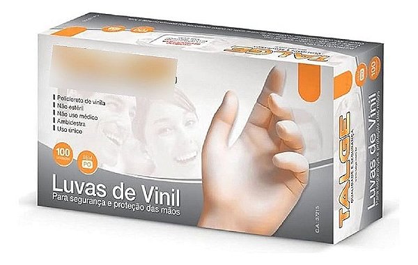 Luva de Procedimento Vinil sem Pó Tamanho G c/100un Talge