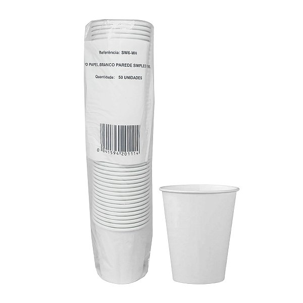 Copo de Papel Biodegradável 170mL Branco 50 unidades FNS