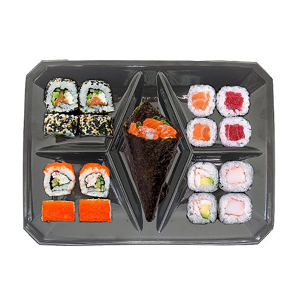 BANDEJA PENTAPARTIDA P/PETISCO 5DIV C/TAMPA CRISTAL  PW-315 TWH C/90