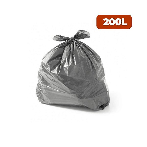 Saco para Lixo 200 Lt Coleta Seletiva Especial Cinza 100 und - Wide Stock
