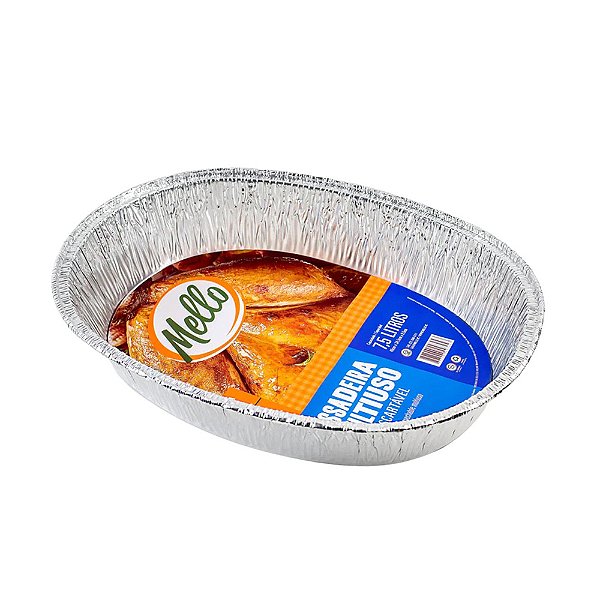 FOLHA MOLD. DE ALUM. ASSADEIRA OVAL 7,5 LITROS CX C/20 UNID