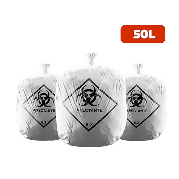 Saco Para Lixo Infectante Reforçado 50 Lt c/ 100 und