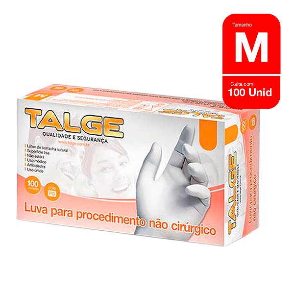 Luva Latex Para Procedimento Não Cirúrgicos Com Pó c/100 (M) TALGE