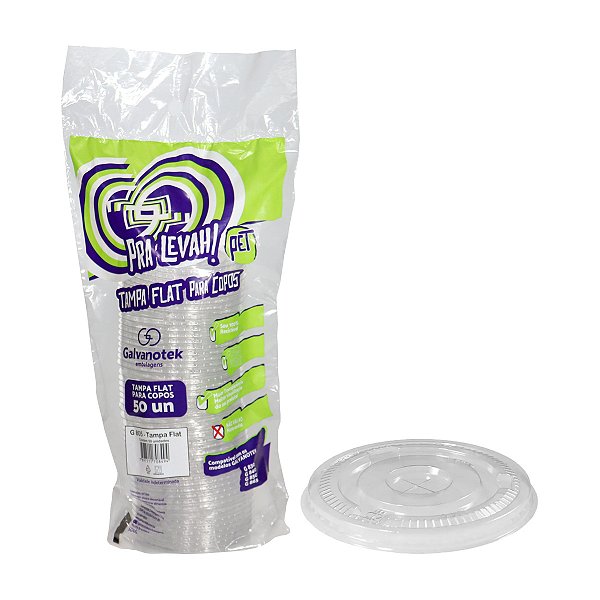 GALVANOTEK G805 TAMPA FLAT PARA COPOS CRISTAL 400ML E 300 ML C/50