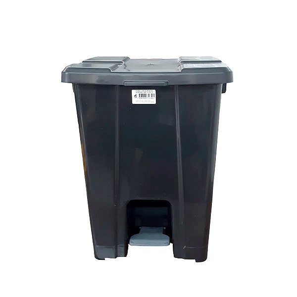 Lixeira Quadrada com Pedal 25L Preta - JSN