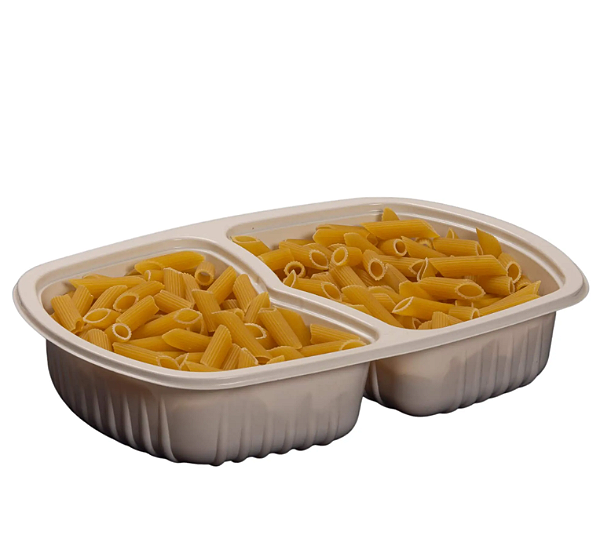 Embalagem de Plástico Bandeja 2 Divisiórias G322 Cristal 1150mL com 100 unidades Galvanotek