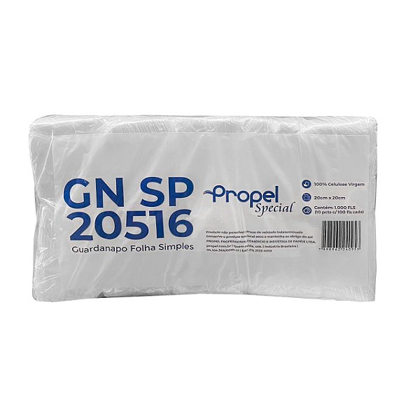 Guardanapo Folha Simples 20cmX20cm 100% Celulose C/1000 Fls