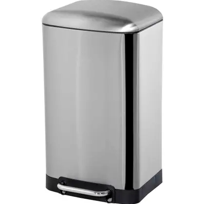 Lixeira Aço Inox Escovado 30L com Pedal