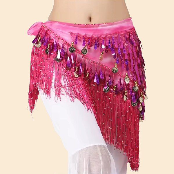Lenço de Quadril Luxo com Pastilha e Paetê | Dança do ventre | Cigana - LQ004