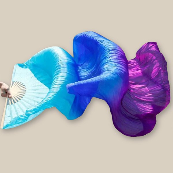 Véu Fan em Poliéster Degradê Unidade |Dança do Ventre| Cigana- VFPU007