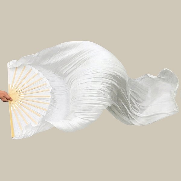 Véu Fan em Poliéster Branco Unidade |Dança do Ventre| Cigana- VFPU012