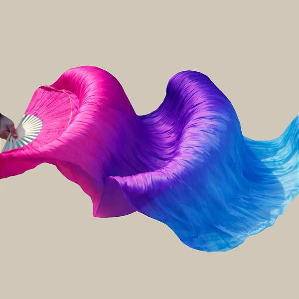 Véu Fan em Poliéster Degradê Unidade |Dança do Ventre| Cigana- VFPU015