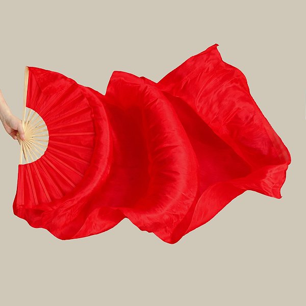 Véu Fan em Poliéster Vermelho Unidade |Dança do Ventre| Cigana- VFPU019