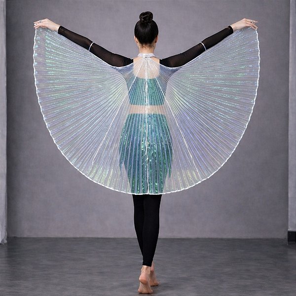 Wings Asa Isis para Dança Tecido Plissado |Dança do Ventre| Religiosa- WG002