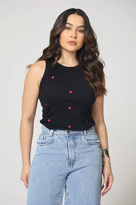 REGATA BORDADA - BLACK HEART