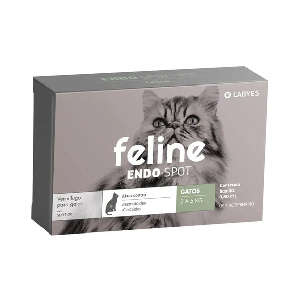 Vermífugo Feline Endospot Labyes 2 a 5 kg pipeta de 0,8 ml