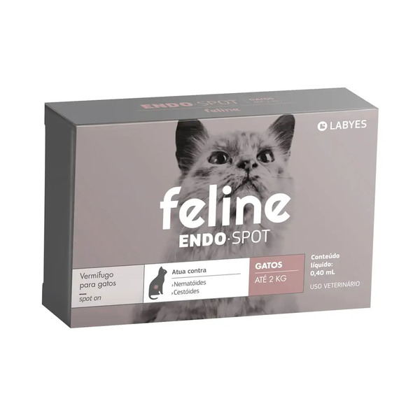 Vermífugo Feline Endospot Labyes até 2 kg pipeta de 0,4 ml