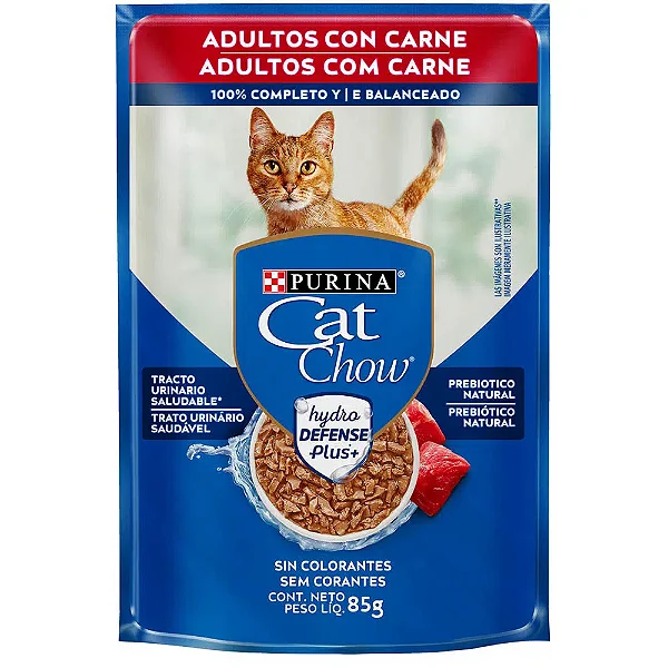 Ração Umida Sache Cat Chow Gatos Adultos Carne 85g