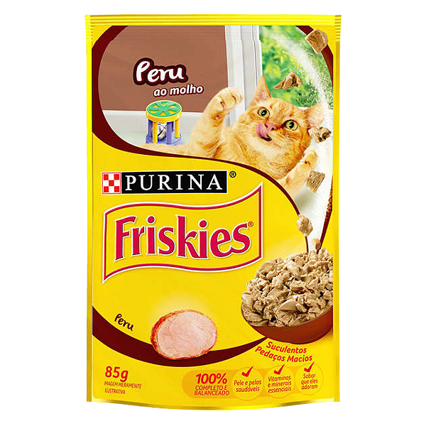 Raçao Umida Sachê Friskies Gatos Adultos Peru Ao Molho 85g
