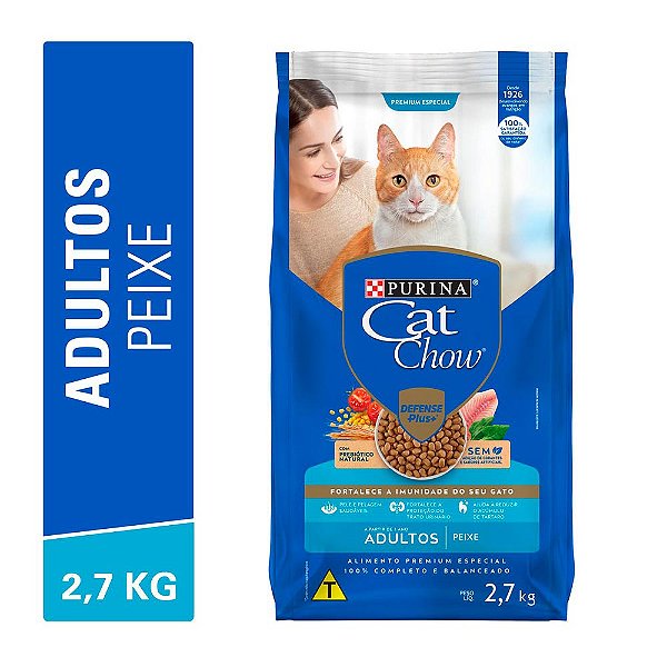 Ração Cat Chow Gatos Adulto Peixe 2,7kg