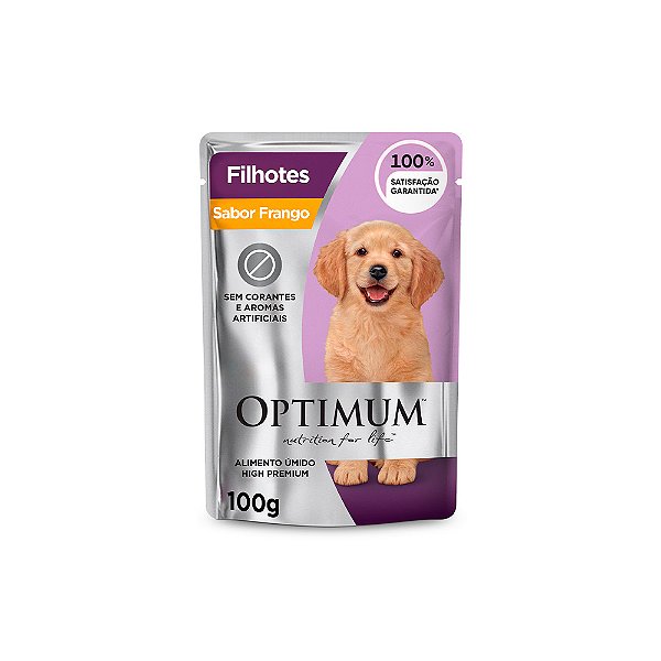 Raçao Umida Sachê Optimum Cães Filhotes Frango 100g