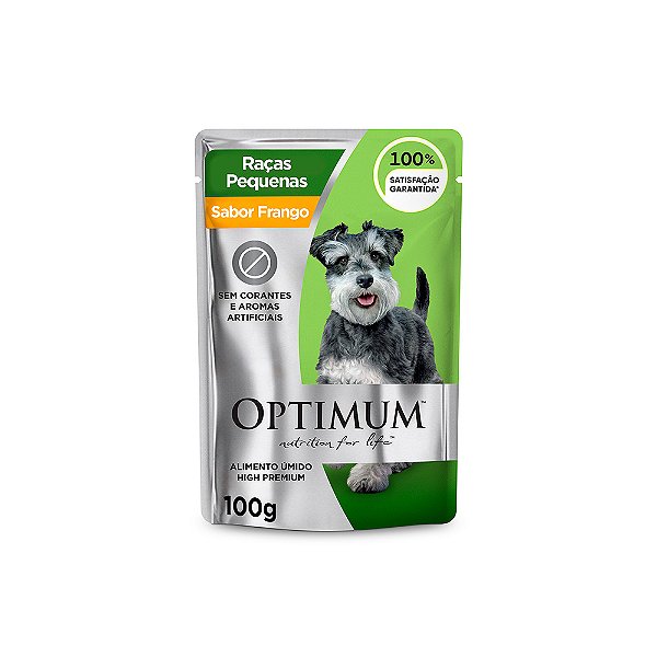 Raçao Umida Sachê Optimum Cães Adultos Porte Pequeno Frango 100g