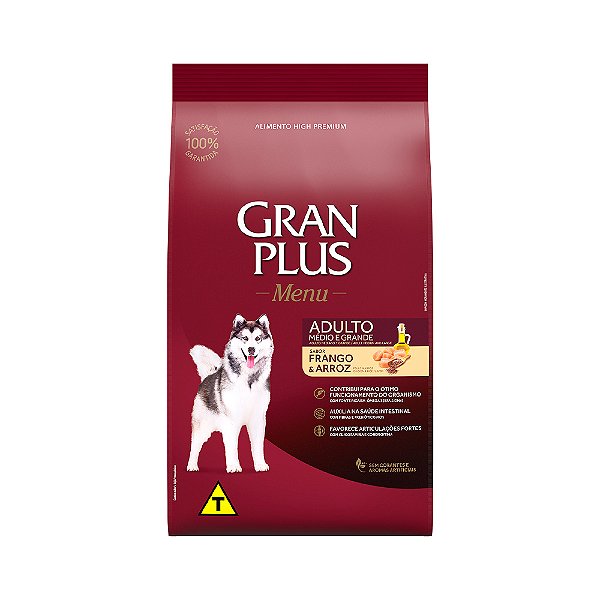 Raçao Granplus Cães Adultos Porte Médio E Grande Frango E Arroz 15 Kg