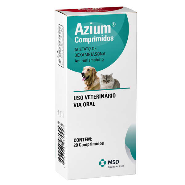 Anti-inflamatório Azium Cães E Gatos 20 Comprimidos