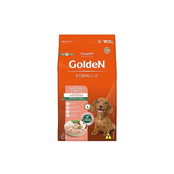 Raçao Golden Caes Filhote Porte Pequeno Frango E Arroz 10kg