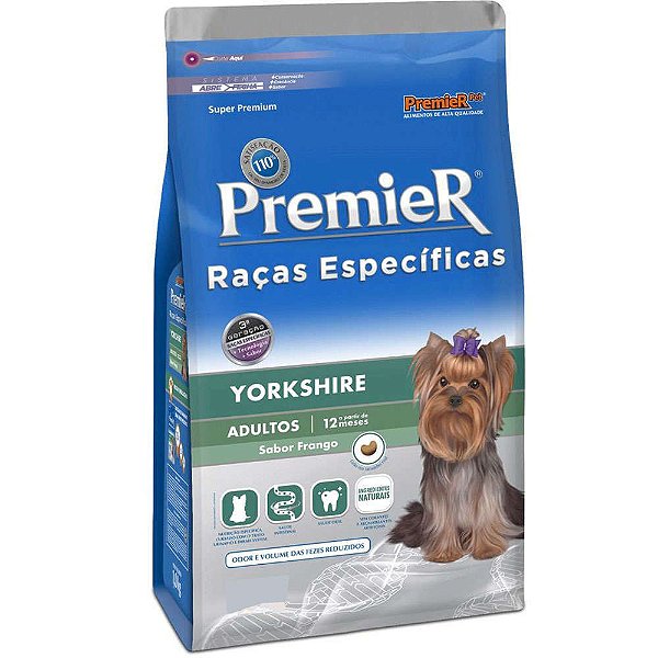 Raçao Premier Pacoteira Caes Adultos Racas Especificas Yorkshire Frango 2,5kg