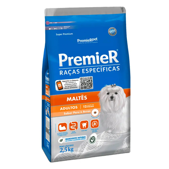 Raçao Premier Pacoteira Caes Adulto Racas Especificas Maltês 2,5kg