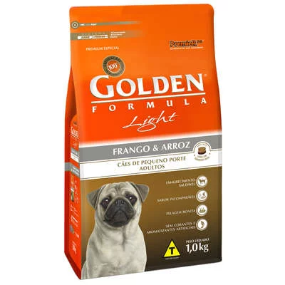 Raçao Golden Caes Adulto Light Porte Pequeno Frango E Arroz 1kg