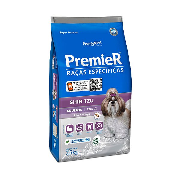 Ração Premier Cães Adultos Raças Especificas Shih Tzu 7,5kg