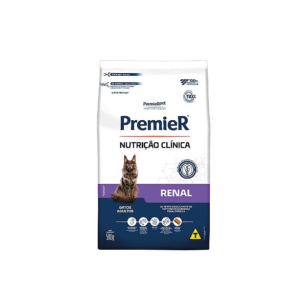 Raçao Premier Pacoteira Renal Ração Nutrição Clínica Gatos Adultos 500g