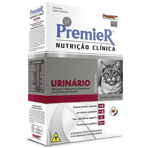 Ração Premier Pacoteira Nutrição Clínica Urinário Gatos Adultos 1,5kg