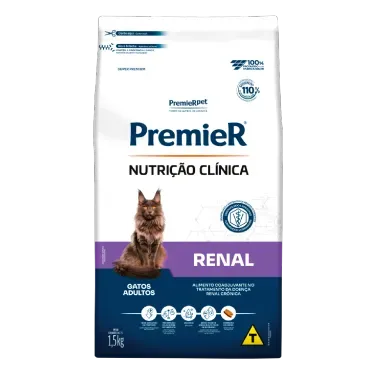 Raçao Premier Pacoteira Renal Ração Nutrição Clínica Gatos Adultos 1,5kg