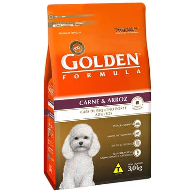 Raçao Golden Caes Adulto Porte Pequeno Carne E Arroz 3kg