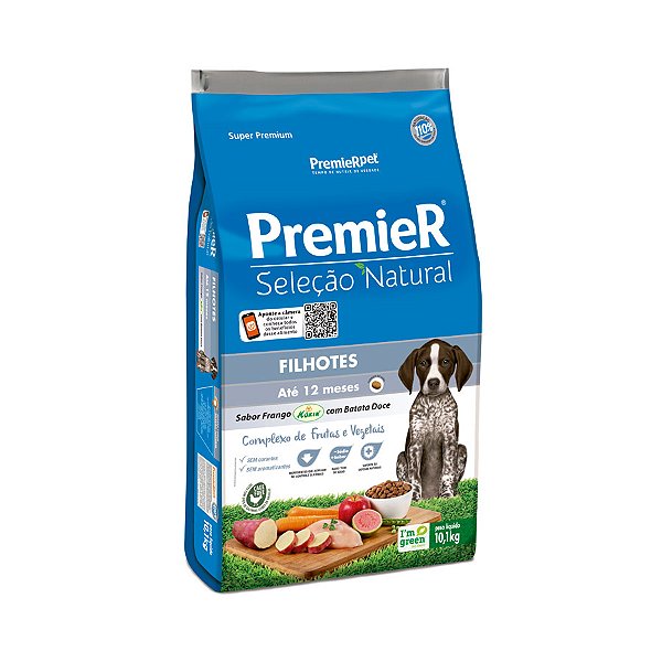 Ração Premier Seleção Natural Cães Filhotes Frango Batata Doce 10 Kg