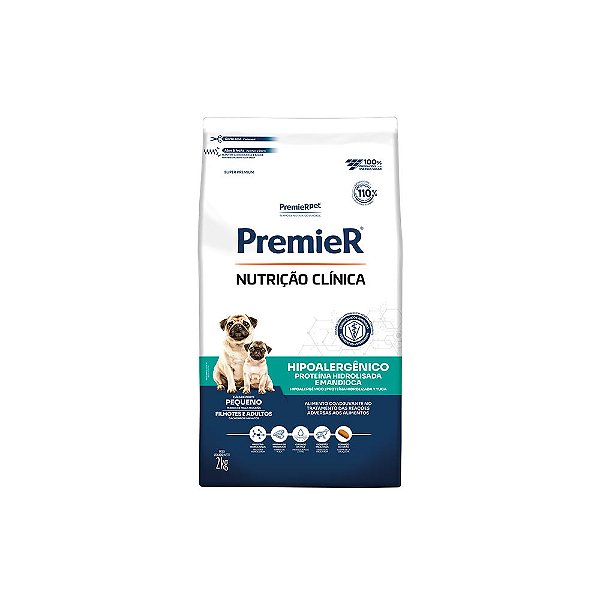 Ração Premier Pacoteira Nutrição Clínica Hipoalergênico Cães Pequeno Porte 2kg