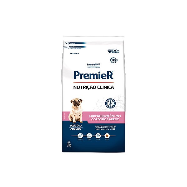 Ração Premier Pacoteira Nutrição Clínica Hipoalergênico Cães Pequeno Porte Cordeiro E Arroz 2kg