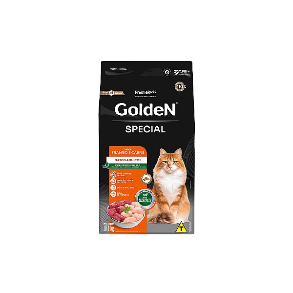 Racao Golden Gatos Special  Adultos Frango E Carne 10kg